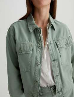 Valleta Jacket Sulfur Matcha Latte Utility Shirt Jacket WOMENS TOPS Photo 3