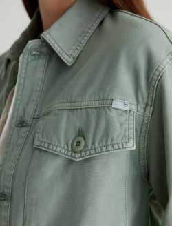 Valleta Jacket Sulfur Matcha Latte Utility Shirt Jacket WOMENS TOPS Photo 6