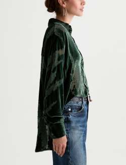 Sawtelle Velvet Shirt Pine Relaxed Shirt WOMENS TOPS Photo 4
