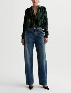 Sawtelle Velvet Shirt Pine Relaxed Shirt WOMENS TOPS Photo 5