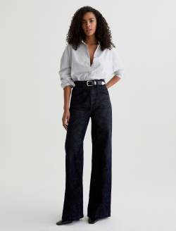 Deven Glam Game Flocked High-Rise Ultra Wide Leg WOMENS BOTTOMS Photo 2