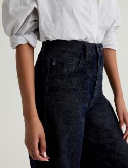 Deven Glam Game Flocked High-Rise Ultra Wide Leg WOMENS BOTTOMS Photo 4