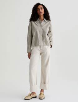 Mercer Blush Canvas Cuffed High-Rise Barrel WOMENS BOTTOMS Photo 2