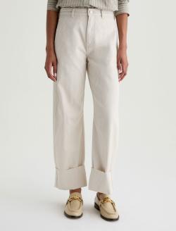 Mercer Blush Canvas Cuffed High-Rise Barrel WOMENS BOTTOMS Photo 3