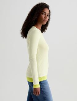 Eleni Top Powder/Chartreuse Layered Long Sleeve  Top WOMENS TOPS Photo 4
