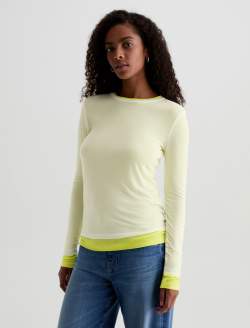 Eleni Top Powder/Chartreuse Layered Long Sleeve  Top WOMENS TOPS Photo 7