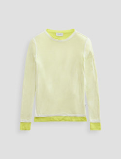 Eleni Top Powder/Chartreuse Layered Long Sleeve  Top WOMENS TOPS Photo 1