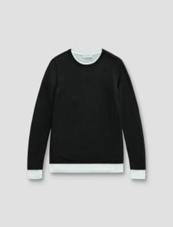 Eleni Top Super Black/Powder Layered Long Sleeve  Top WOMENS TOPS Photo 1