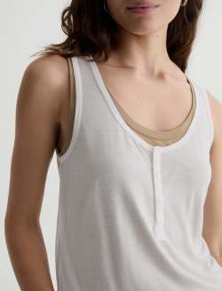 Alina Tank Powder/Khaki Sand Double Layer Top WOMENS TOPS Photo 3