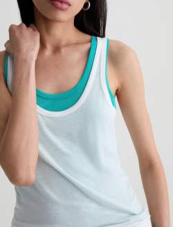 Ellena Top Poolside Green Double Layer Tank WOMENS TOPS Photo 4
