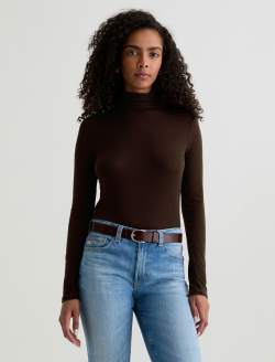 Chels Turtleneck Coffee Bean Slim Turtleneck WOMENS TOPS Photo 2