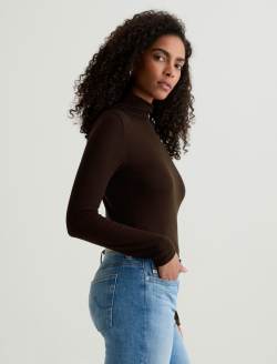 Chels Turtleneck Coffee Bean Slim Turtleneck WOMENS TOPS Photo 4
