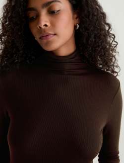 Chels Turtleneck Coffee Bean Slim Turtleneck WOMENS TOPS Photo 6
