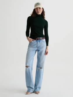 Chels Turtleneck Dark Green Slim Rib Knit WOMENS TOPS Photo 5