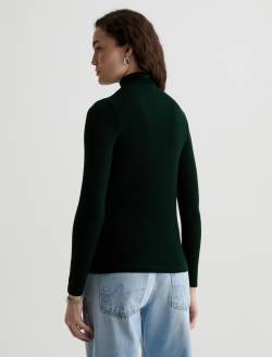 Chels Turtleneck Dark Green Slim Rib Knit WOMENS TOPS Photo 8