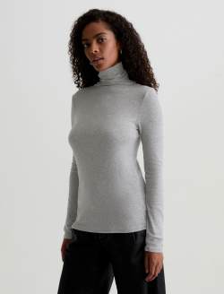 Chels Turtleneck Heather Grey Slim Turtleneck WOMENS TOPS Photo 7