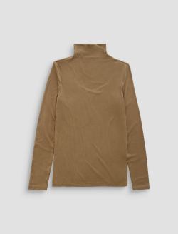 Chels Turtleneck Khaki Sand Slim Rib Knit WOMENS TOPS Photo 1