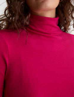 Chels Turtleneck Lipstick Slim Rib Knit WOMENS TOPS Photo 3