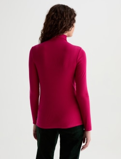 Chels Turtleneck Lipstick Slim Rib Knit WOMENS TOPS Photo 8