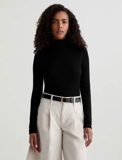 Chels Turtleneck Super Black Slim Turtleneck WOMENS TOPS Photo 2