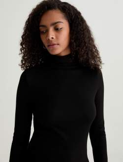 Chels Turtleneck Super Black Slim Turtleneck WOMENS TOPS Photo 3