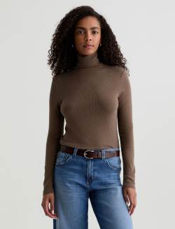 Chels Turtleneck Taupe Grey Slim Turtleneck WOMENS TOPS Photo 2