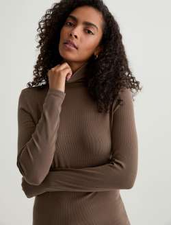 Chels Turtleneck Taupe Grey Slim Turtleneck WOMENS TOPS Photo 3