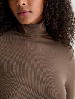 Chels Turtleneck Taupe Grey Slim Turtleneck WOMENS TOPS Photo 6