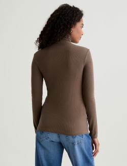 Chels Turtleneck Taupe Grey Slim Turtleneck WOMENS TOPS Photo 8
