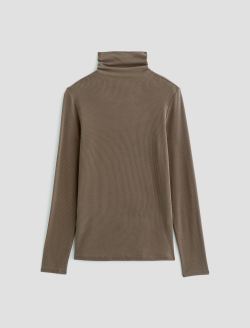 Chels Turtleneck Taupe Grey Slim Turtleneck WOMENS TOPS Photo 1