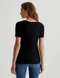 Jaxon Scoop True Black Scoop Neck Shirt WOMENS TOPS Photo 7