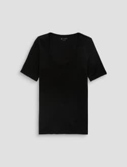 Jaxon Tee True Black Fitted Scoop Neck WOMENS TOPS Photo 1