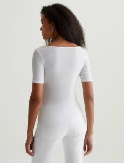 Jaxon Scoop True White Scoop Neck Shirt WOMENS TOPS Photo 7
