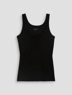 Jaxon Tank True Black Fitted Rib Knit WOMENS TOPS Photo 1