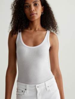 Jaxon Tank True White Classic Tank WOMENS TOPS Photo 2