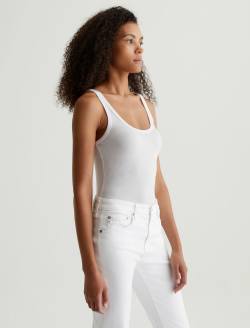 Jaxon Tank True White Classic Tank WOMENS TOPS Photo 6