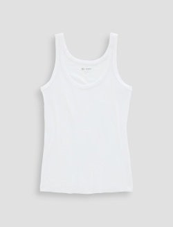 Jaxon Tank True White Fitted Rib Knit WOMENS TOPS Photo 1
