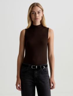 Edie Sleeveless Turtleneck Bitter Chocolate Slim Turtleneck WOMENS TOPS Photo 2