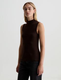 Edie Sleeveless Turtleneck Bitter Chocolate Slim Turtleneck WOMENS TOPS Photo 7