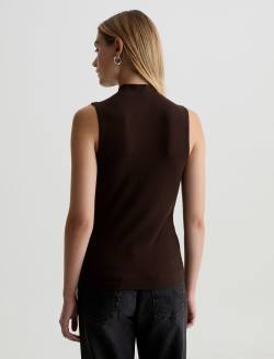 Edie Sleeveless Turtleneck Bitter Chocolate Slim Turtleneck WOMENS TOPS Photo 8
