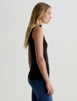 Edie Sleeveless Turtleneck True Black Slim Turtleneck WOMENS TOPS Photo 4