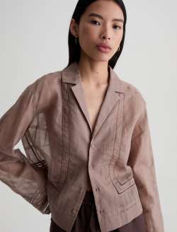 Ellah Shirt Cork Relaxed Silk Long Sleeve WOMENS TOPS Photo 3