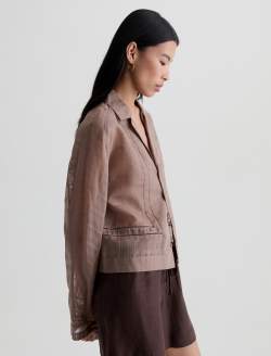 Ellah Shirt Cork Relaxed Silk Long Sleeve WOMENS TOPS Photo 4