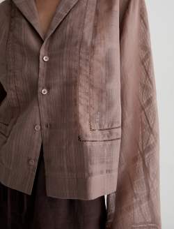 Ellah Shirt Cork Relaxed Silk Long Sleeve WOMENS TOPS Photo 6
