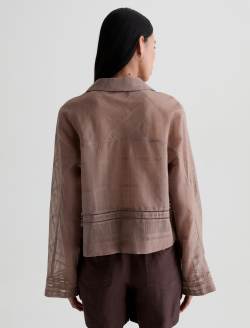 Ellah Shirt Cork Relaxed Silk Long Sleeve WOMENS TOPS Photo 8