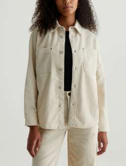 Anabelle Corduroy Overshirt Opal Stone Relaxed Corduroy Shirt Jacket WOMENS TOPS Photo 2