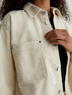 Anabelle Corduroy Overshirt Opal Stone Relaxed Corduroy Shirt Jacket WOMENS TOPS Photo 6