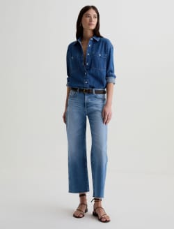 Saige Wide Leg Crop With Panel Rosarito Mid-Rise Paneled Fit WOMENS BOTTOMS Photo 2