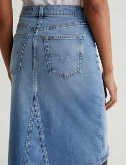 Bruna Skirt 18 Years Oslo AG-ed™ Wrap Midi Denim Skirt WOMENS BOTTOMS Photo 7
