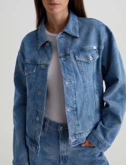 Ramie Jacket Waves Oversized Trucker Jacket WOMENS TOPS Photo 3